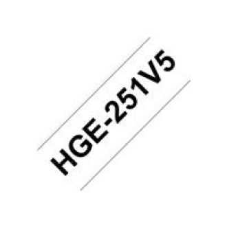 BROTHER 5x HG251 tape cassette 24mmx8m white black laminate for P-touch P500PC 9700PC 9800PCN RL700S PK OF 5