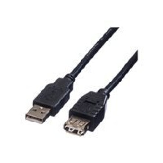 ROLINE USB 2.0 Kabel Typ A-A ST/BU schwarz 3m