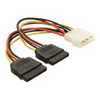 DELOCK Adapter Power SATA HDD2x zu 4Pin-St 10cm