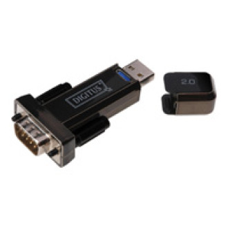 DIGITUS Converter USB2.0 auf Serial RS232 inkl. USB Verlaengerungskabel 80cm schwarz FTDI/FT323RL Chipsatz