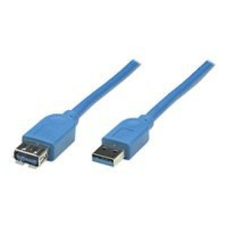 MANHATTAN USB 3.0 Verlaengerungskabel 2m blau USB 3.0 A-Buchse auf USB 3.0 A-Stecker