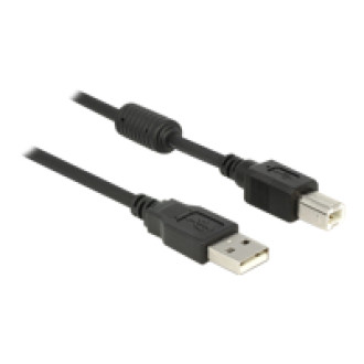 DELOCK Kabel USB 2.0-A > B Stecker/Stecker 1 m mit Ferritkern