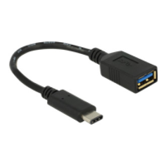 DELOCK Adapterkabel USB 3.1 Gen 1 USB Type-C Stecker > USB A Buchse 15cm schwarz