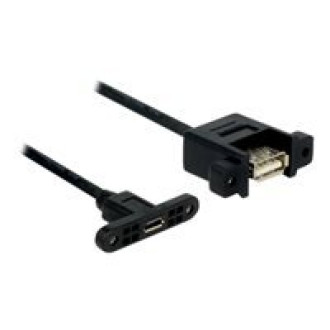 DELOCK Kabel USB 2.0 micro-B Buchse zum Einbau > USB 2.0 A Buchse zum Einbau 1 m