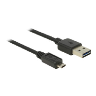DELOCK Kabel EASY-USB 2.0 Typ-A Stecker > EASY-USB 2.0 Typ Micro-B Stecker schwarz 2 m