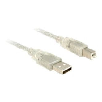 DELOCK Kabel USB 2.0 Typ-A Stecker > USB 2.0 Typ-B Stecker 1 m transparent