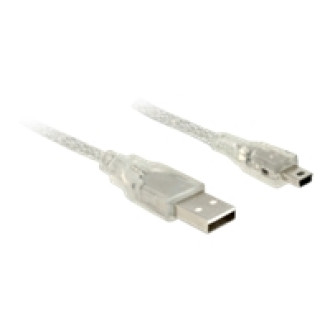 DELOCK Kabel USB 2.0 Typ-A Stecker > USB 2.0 Mini-B Stecker 3 m transparent