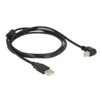 DELOCK Kabel USB 2.0 A Stecker > USB 2.0 B Stecker 90 G gewinkelt unten 1,5 m schwarz