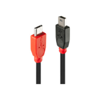 LINDY USB 2.0 Kabel Typ Micro-B / Mini-B OTG 2m Micro-B Stecker an Mini-B Stecker
