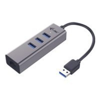 I-TEC USB 3.0 Metal 3-Port HUB mit Gigabit Ethernet Adapter 1x USB 3.0 auf RJ-45 3x USB 3.0 Port LED-Anzeige