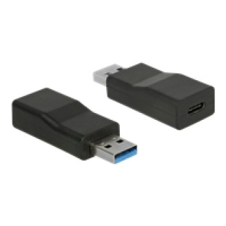 DELOCK Konverter USB 3.1 Gen 2 Typ-A Stecker > USB Type-C Buchse Aktiv schwarz
