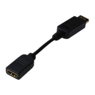 DIGITUS DisplayPort Adapterkabel DP - HDMI Typ A St/Bu 0,15m,m/Verriegelung DP 1.1a kompatibel CE sw