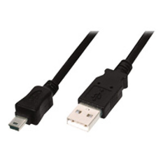 DIGITUS USB 2.0 Anschlusskabel Typ A - mini B (5pin) St/St 3,0m USB 2.0 konform sw