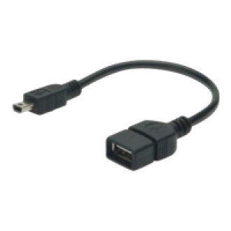ASSMANN USB 2.0 Adapterkabel OTG Typ mini B - A St/Bu 0,2m USB 2.0 konform sw