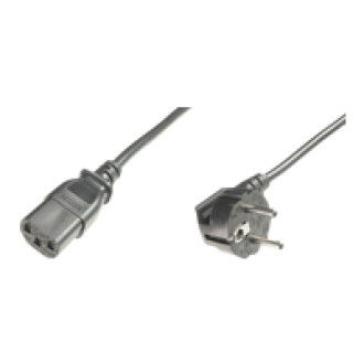 DIGITUS Netzanschlusska.,CEE 7/7 Typ-F 90 Angle gewin. - C13 St/Bu 2,5m H05VV-F3G 1.0qmm sw