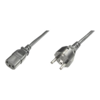 DIGITUS Netzanschlusskabel CEE 7/7 Typ-F - C13 St/Bu 1,2m H05VVF3G 0,75qmm sw