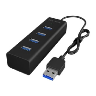 ICY BOX IB-Hub1409-U3 4 Port USB 3.0 Hub unterstuetzt Datenuebertragung bis zu 5 Gbit/s und Plug and Play