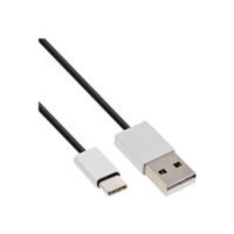 INLINE USB 2.0 Kabel Typ C Stecker an A Stecker schwarz,Alu flexibel 1m