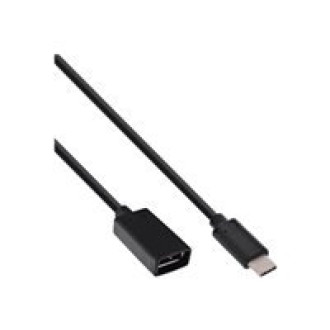 INLINE USB 3.1 Adapterkabel Typ C Stecker an A Buchse schwarz 0,15m