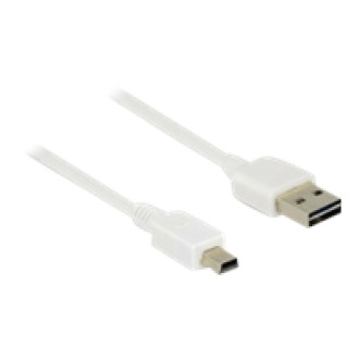DELOCK Kabel EASY-USB 2.0 Typ-A Stecker > USB 2.0 Typ Mini-B Stecker 1 m weiss