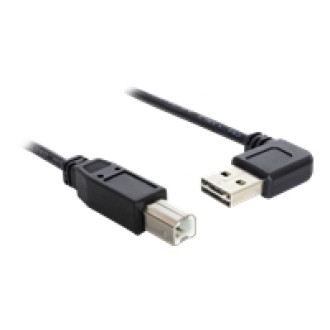 DELOCK Kabel EASY-USB 2.0 Typ-A Stecker gewinkelt links / rechts > USB 2.0 Typ-B Stecker 0,5 m