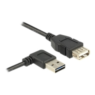 DELOCK Verlängerungskabel EASY-USB 2.0 Typ-A Stecker gewinkelt links / rechts > USB 2.0 Typ-A Buchse 0,5 m