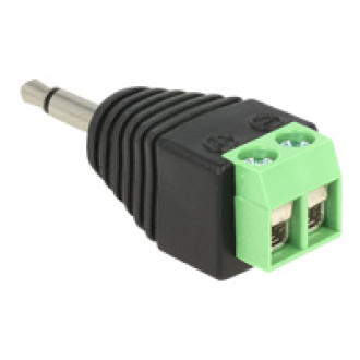 DELOCK Adapter Klinke Stecker 3,5mm > Terminalblock 2 Pin