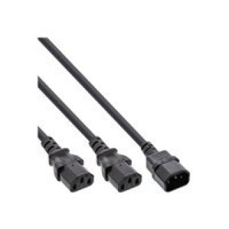 INLINE Netz-Y-Kabel Kaltgeraete 1x C14 auf 2x C13 1m