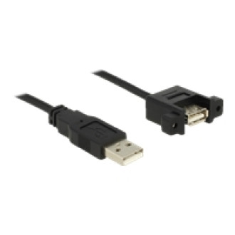 DELOCK Kabel USB 2.0 Typ-A Stecker > USB 2.0 Typ-A Buchse zum Einbau 0,25m