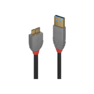 LINDY 2m USB 3.0 Type A to Micro-B Cable Anthra Line USB Type A Male to Micro-B Male
