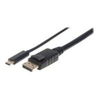 MANHATTAN USB Typ C auf DisplayPort-Kabel 1m Konvertiert das Alternate-Mode-Signal in ein DisplayPort 4K-Ausgangssignal schwarz