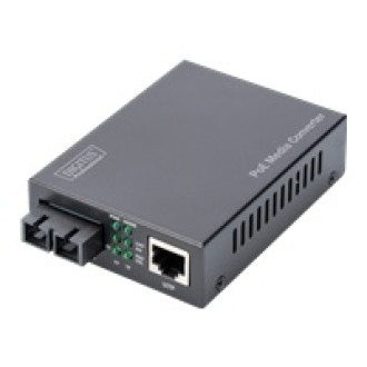 DIGITUS PoE Media Converter Multimode 10/100/1000Base-T zu 1000Base-SX Inkl. Netzteil 30W SC connector Up to 0.5km