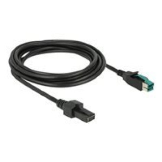 DELOCK PoweredUSB Kabel Stecker 12 V > 2 x 4 Pin Stecker 3 m für POS Drucker und Terminals