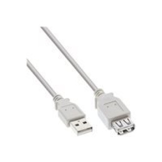 INLINE USB 2.0 Verlaengerung Stecker/Buchse Typ A beige/grau 5m