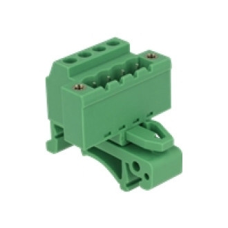 DELOCK Terminalblock Set für Hutschienen 4 Pin mit Schraubverriegelung