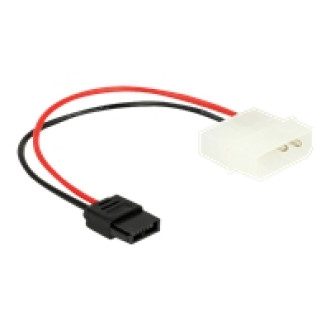 DELOCK Stromkabel Molex 4 Pin Stecker zu Slim SATA 6 Pin Buchse 15cm