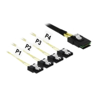 DELOCK Kabel Mini SAS SFF-8087 > 4 x SATA 7 Pin 1m Metall