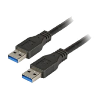 EFB USB3.0 Anschlusskabel Stecker Typ-A auf Stecker Typ-A Premium Schwarz 1,8m