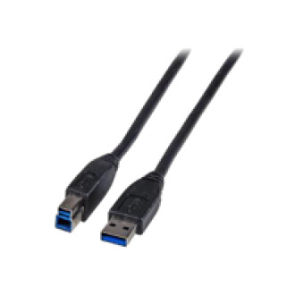 EFB USB3.0 Anschlusskabel Stecker Typ-A auf Stecker Typ-B Premium Schwarz 3m