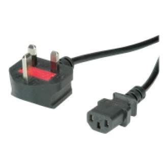 VALUE UK Netzkabel gerade IEC-Buchse 10A schwarz 1,95m