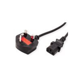 VALUE UK Netzkabel gerade IEC-Buchse 10A schwarz 1,95m