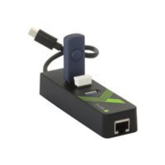 TECHLY USB 3.1 Typ C auf RJ45 Gigabit 10/100/1000 Konverter inklusive 3 zusaetzlicher USB 3.0 Ports