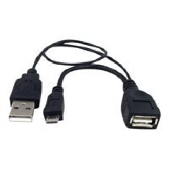 TECHLY USB 2.0 Kabel OTG A F Micro USB M mit USB 30cm Schwarz
