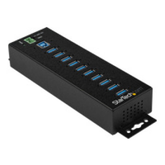 STARTECH.COM 10-Port Industrial USB 3.0 Hub with External Power Adapter - ESD & 350W Surge Protection HB30A10AME
