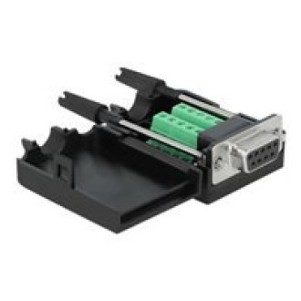 DELOCK Adapter Sub-D 9 Pin Buchse zu Terminalblock 10 Pin mit Gehäuse