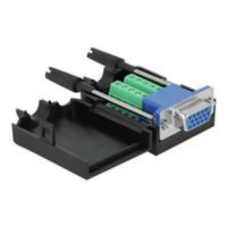DELOCK Adapter VGA 15 Pin Buchse zu Terminalblock 10 Pin mit Gehäuse