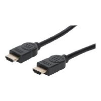 MANHATTAN Premium HDMI-Kabel mit Ethernet-Kanal 4K60Hz 18 Gbit/s Bandbreite HDMI-Stecker auf HDMI-Stecker geschirmt schwarz 1,8m