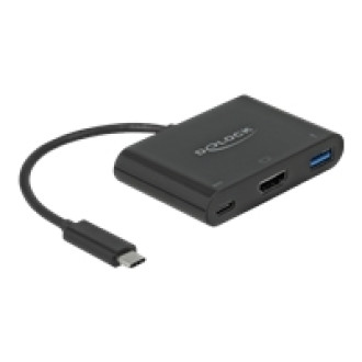 DELOCK USB Type-C Adapter zu HDMI 4K 30 Hz mit USB Typ-A und USB Type-C PD