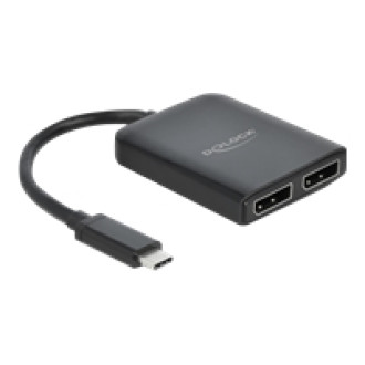 DELOCK USB Type-C Splitter DP Alt Mode zu 2 x DisplayPort MST / VXP