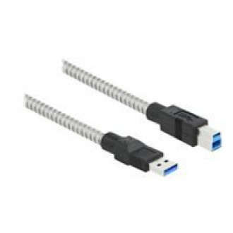 DELOCK USB 3.2 Gen 1 Kabel Typ-A Stecker zu Typ-B Stecker mit Metallmantel 1m